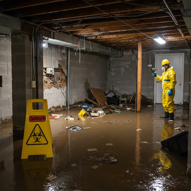 Flooded Basement Electrical Hazard in Oxford, IN Property